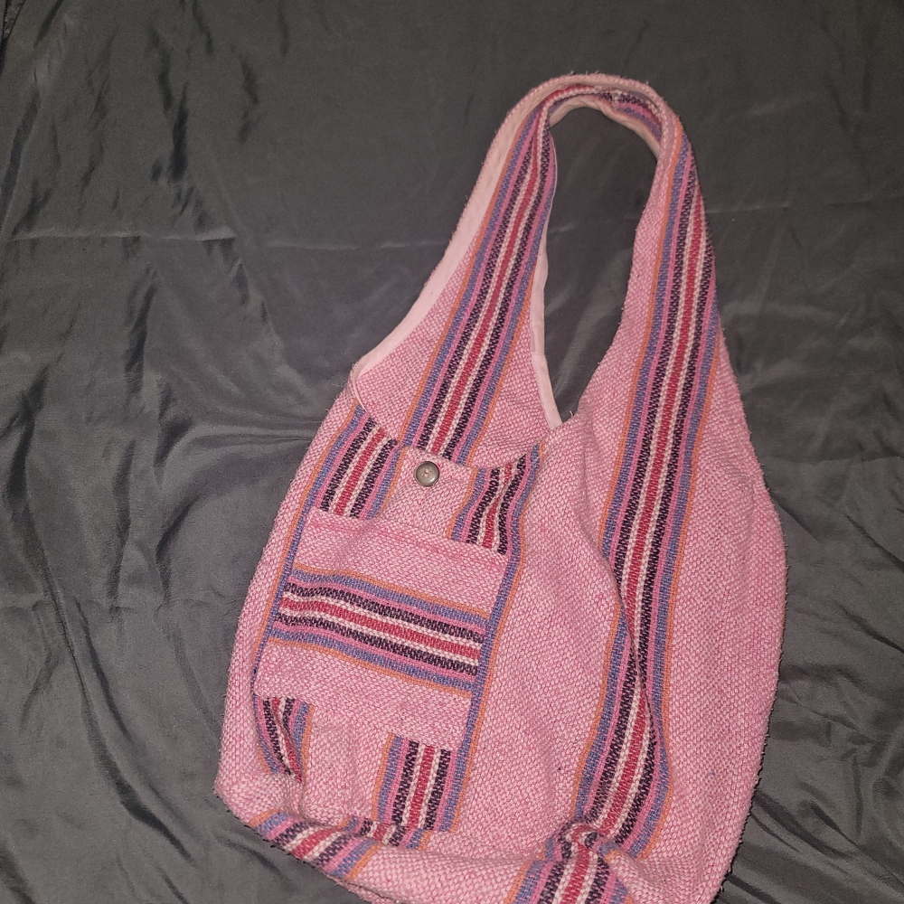 Pink Striped Women's Bag